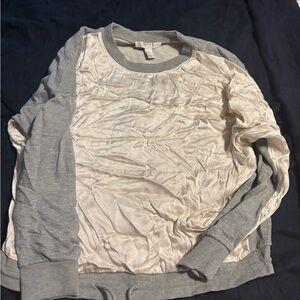 Women Gray and Cream Sweater